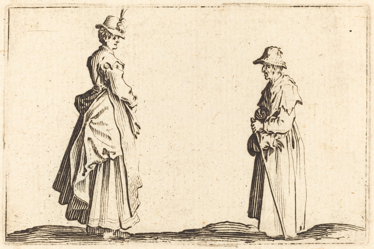 Profildeki İki Kadın by Jacques Callot