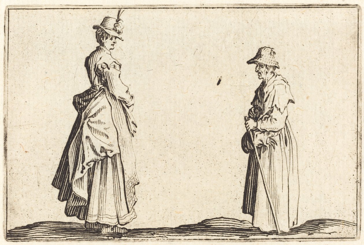 Profildeki İki Kadın by Jacques Callot