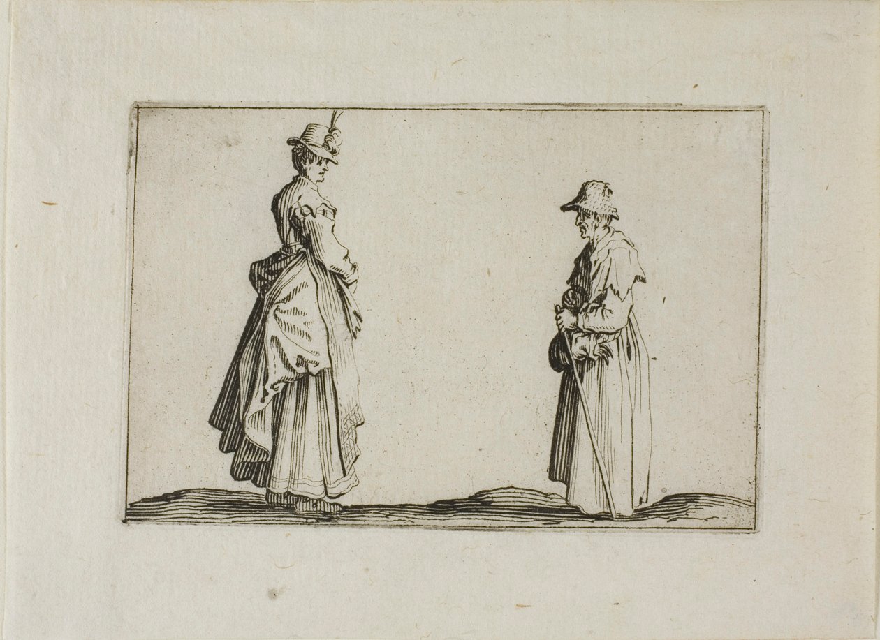 Kaprislerden Profildeki İki Kadın by Jacques Callot