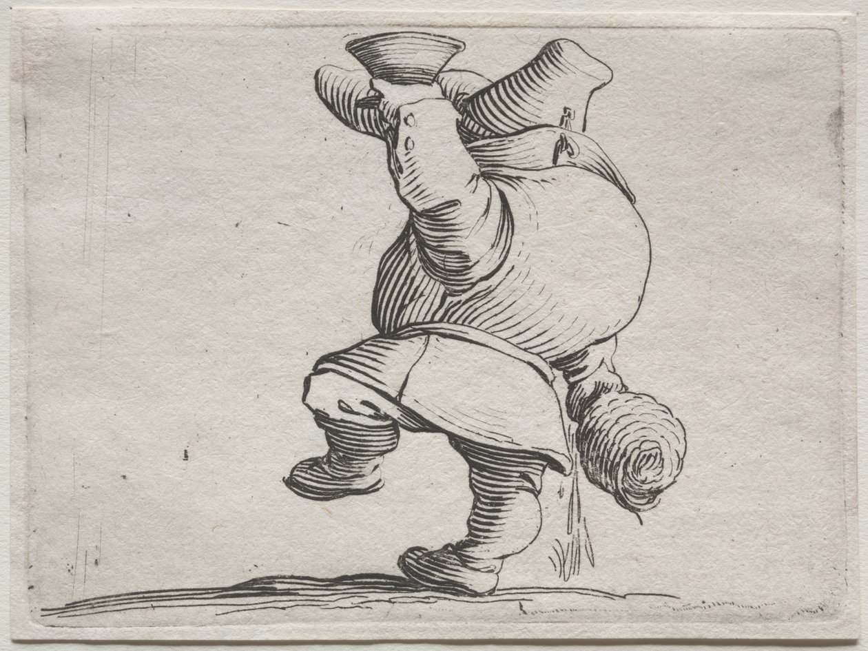 Iacopo Callot tarafından çeşitli kambur figürler (Arkadan Görülen İçici) by Jacques Callot