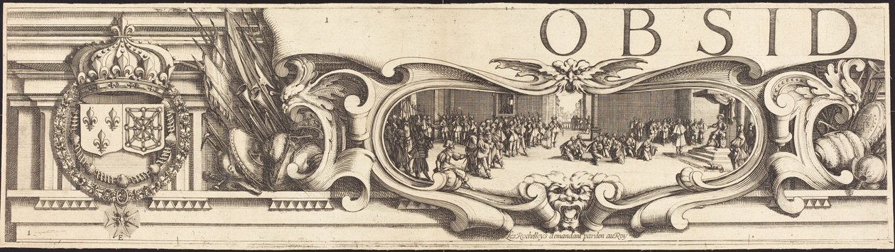 La Rochelle Kuşatması [levha 1/16; set, 1952.8.97-112] içerir by Jacques Callot and Abraham Bosse