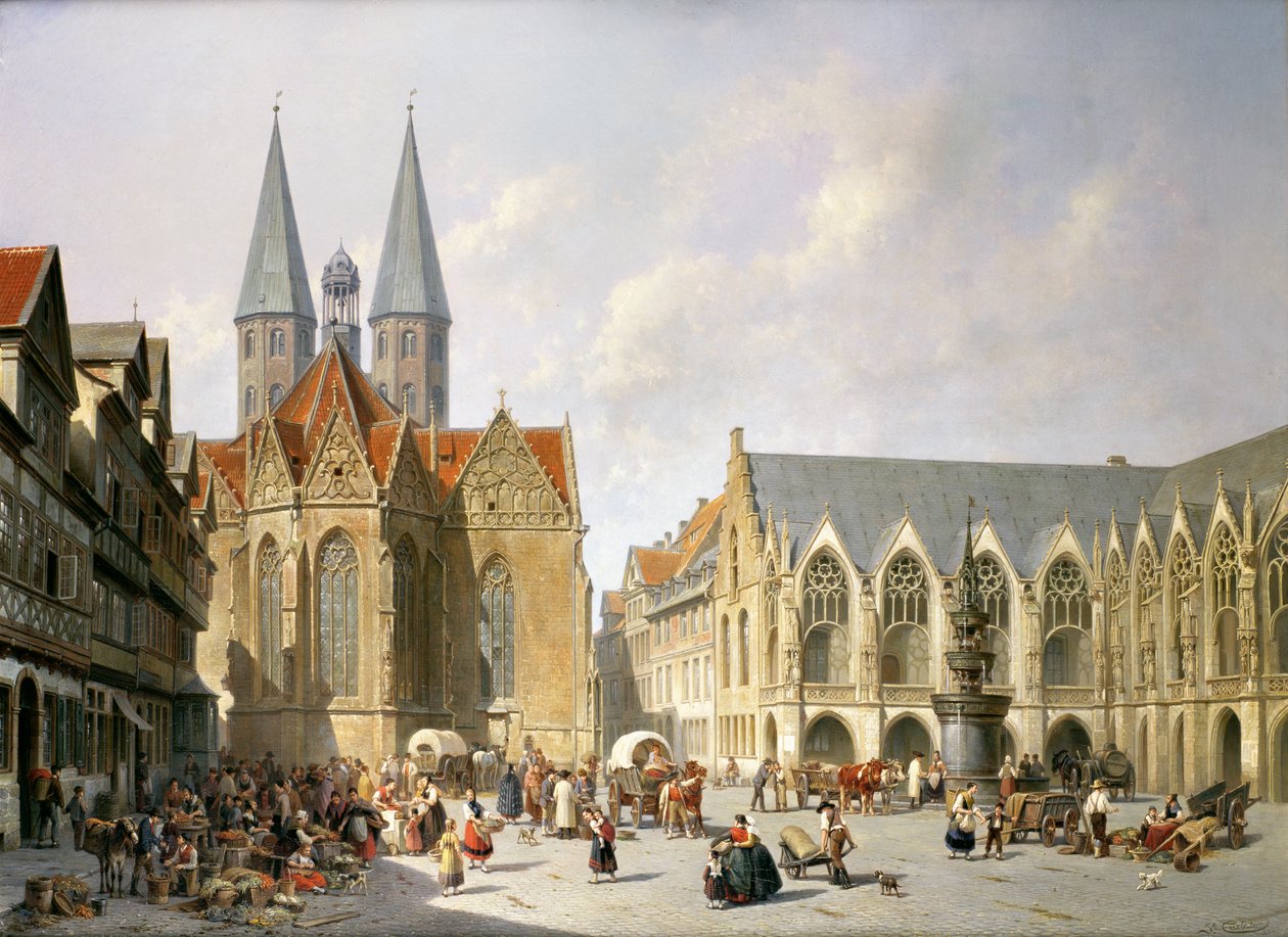 Eski Şehir Pazar Meydanı, Brunswick, 1890 by Jacques Carabain