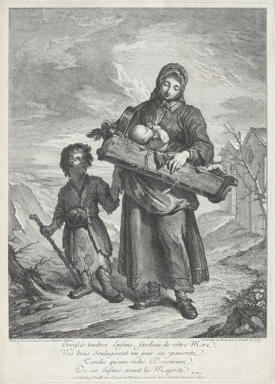 Beşik taşıyan genç bir anne by Jacques Dumont Le Romain, finished by Jean Daullé