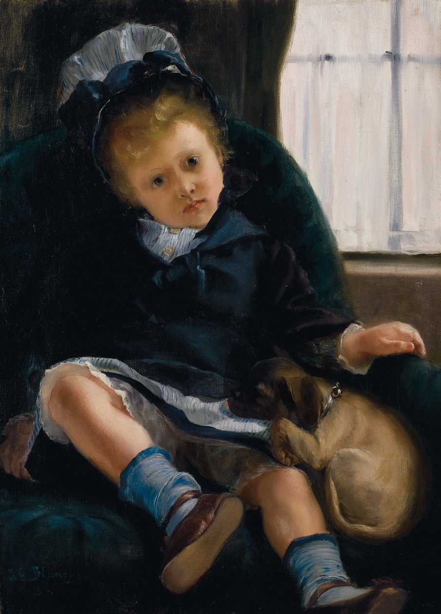 Köpekli Kız, c.1882-1883 by Jacques Emile Blanche
