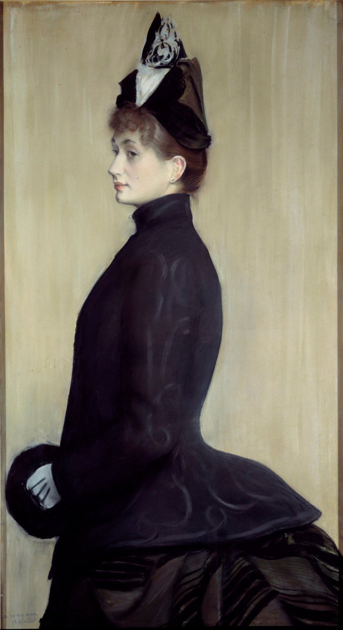 Madam Cüzdan Portresi Jacques Emile (Jacques-Emile) Blanche (1861-1942) 1887 Güneş tarafından Pastel boyama. 1,3x0,65 m Paris, Orsay Müzesi by Jacques Emile Blanche