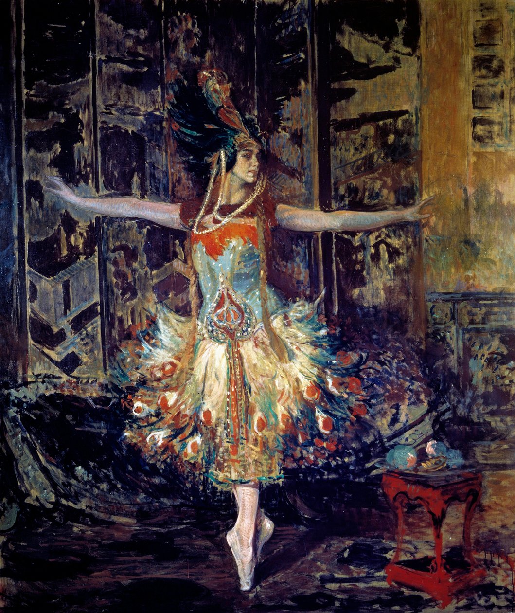 Rus dansçı Tamara Karsavina (1885-1978) Igor Stravinsky (Stravinsky) tarafından bestelenen “Ateş Kuşu” balesinde by Jacques Emile Blanche