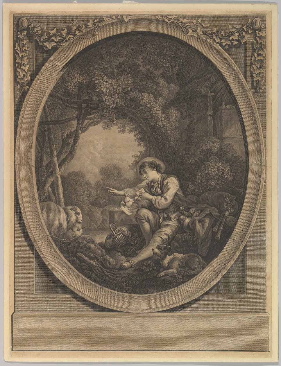 L'Départ du Courier Elçinin Ayrılışı, 18. yüzyıl by Jacques Firmin Beauvarlet