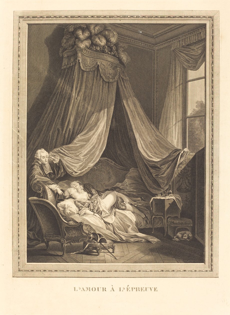 yargılanan aşk by Jacques Firmin Beauvarlet after Pierre Antoine Baudouin