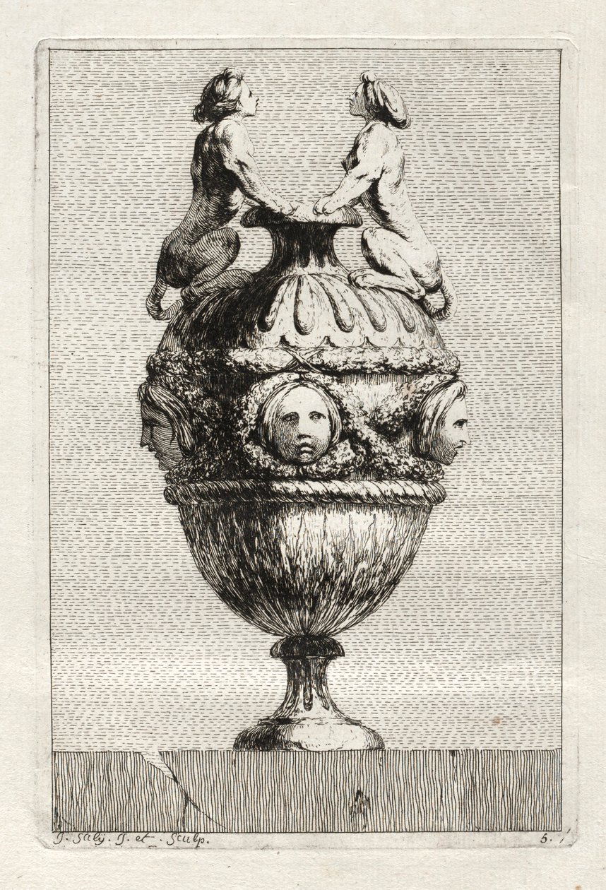Vazo Takımı: Levha 5, 1746. by Jacques Francois Joseph Saly