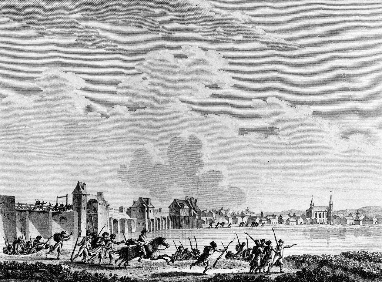 Fransız Devrimi: Deroute de Passy (Pacy sur Eure veya Pacy-sur-Eure) 13 Temmuz 1793'te. Swebach'tan sonra Berthaut tarafından gravür. Paris, Devrim Tarihi Enstitüsü Kütüphanesi by Jacques Francois Joseph Swebach