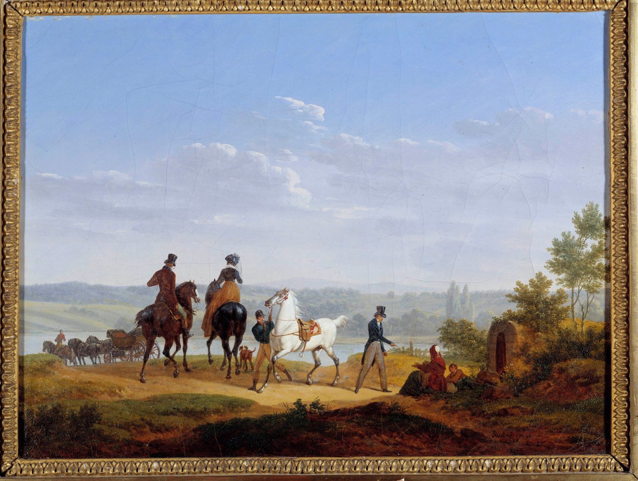 Figürlü Manzara ve Atlı Tablosu, Jacques Francois Joseph Swebach by Jacques Francois Joseph Swebach