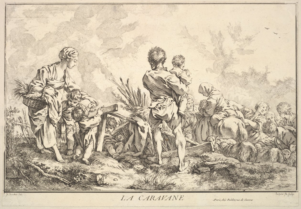Kervan, 18. yüzyılın ortalarından sonlarına kadar. by Jacques Gabriel Huquier