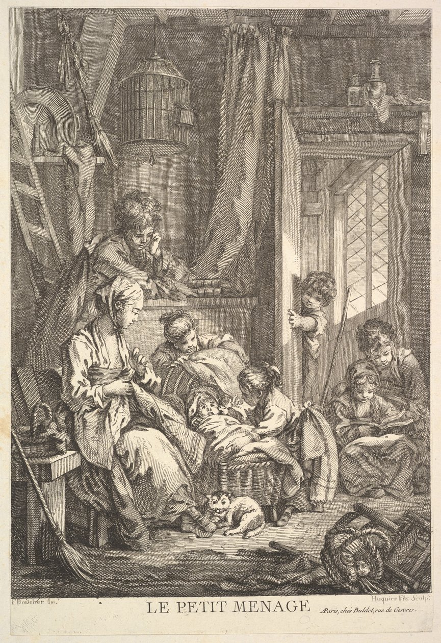 Küçük Hanehalkı, 18. yüzyılın ortalarından sonlarına kadar. by Jacques Gabriel Huquier