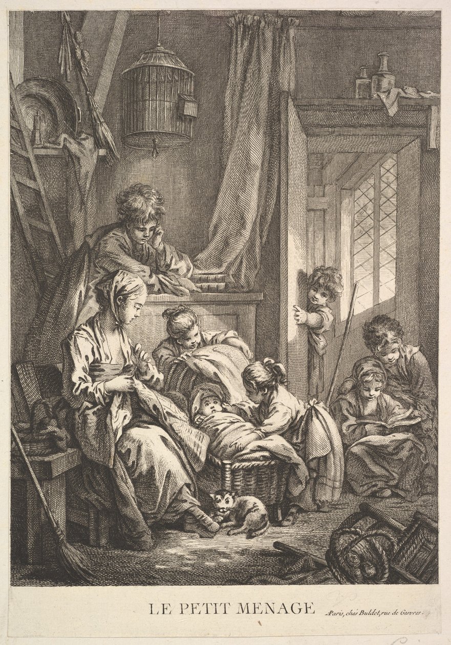 Küçük Hanehalkı, 18. yüzyılın ortalarından sonlarına kadar. by Jacques Gabriel Huquier