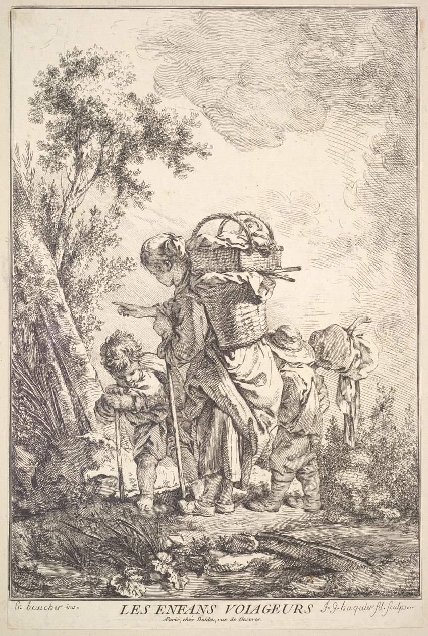 Gezgin Çocuklar, 18. yüzyılın ortalarından sonlarına kadar. by Jacques Gabriel Huquier