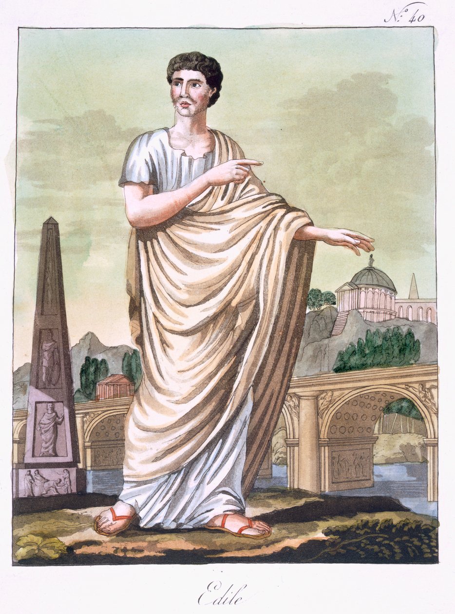 Aedilus, Labrousse tarafından oyulmuş 'L'Antique Roma'dan bir çizim, 1796 yayınlandı by Jacques Grasset de Saint Sauveur