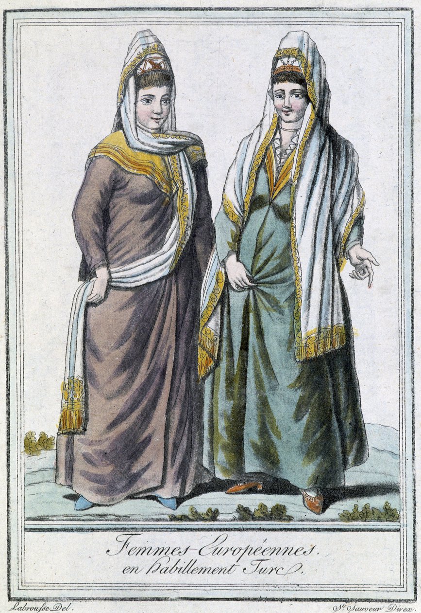 Türk kıyafetleri içinde Avrupalı ​​kadınlar - Grasset Saint Sauveur