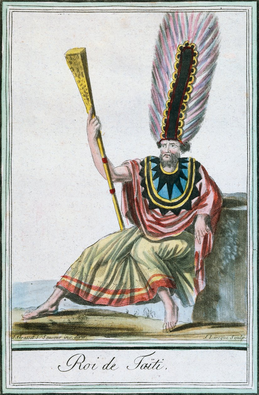 Tahiti Kralı, Toplum Adaları, Jacques Grasset de Saint-Sauveur (1757-1810) tarafından Encyclopedie des Voyages