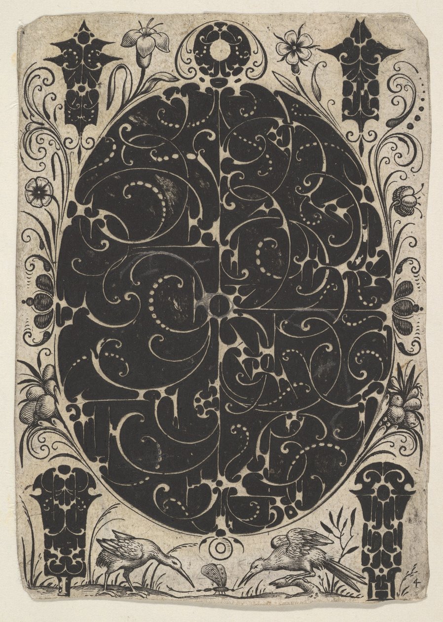 Daha Küçük Motiflerle Çevrili İki Varyant Schweifwerk İle Dekore Edilmiş Oval Kasa..., yakl. 1614-19. by Jacques Hurtu