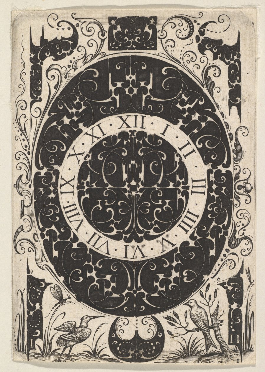 Kuşlar ve Küçük Motifli Oval Saat Kasası, yakl. 1614-19. by Jacques Hurtu