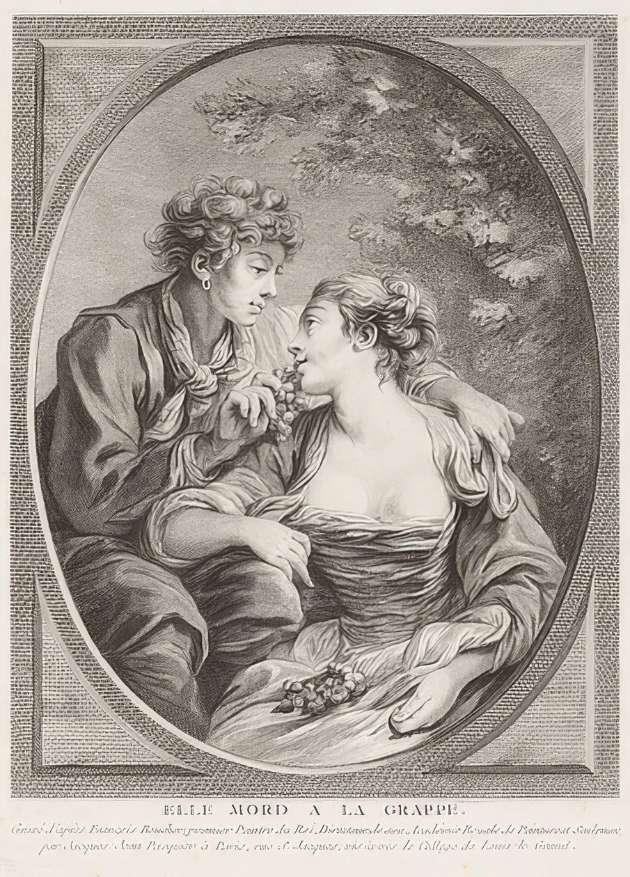 Elle mord à la grappe (üzümde ölür). 1768 by Jacques Jean Pasquier