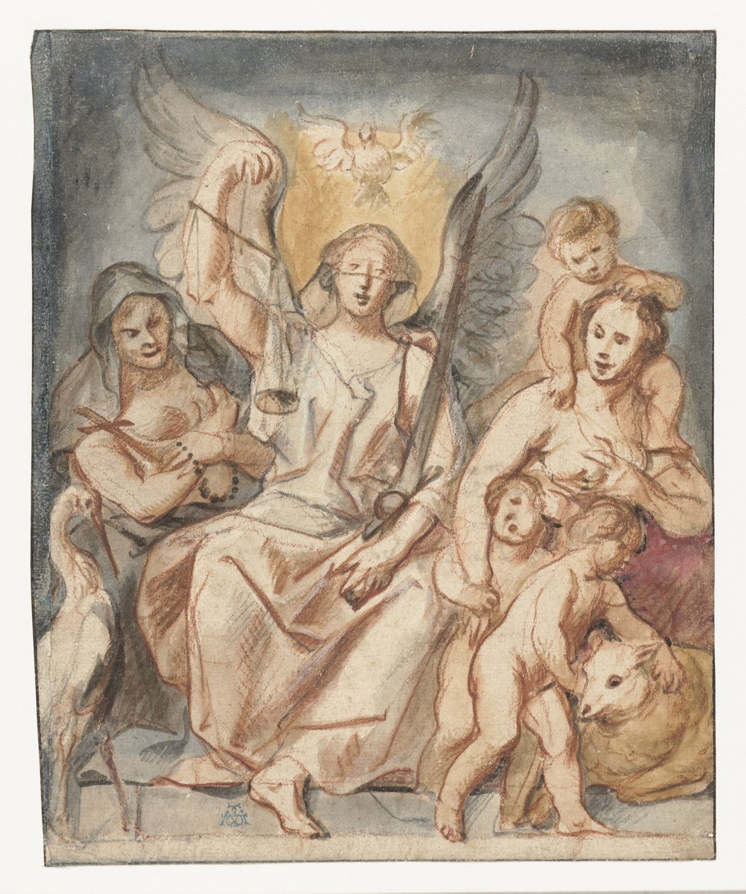Adalet, İnanç ve Sevgi arasında oturuyor by Jacques Jordaens