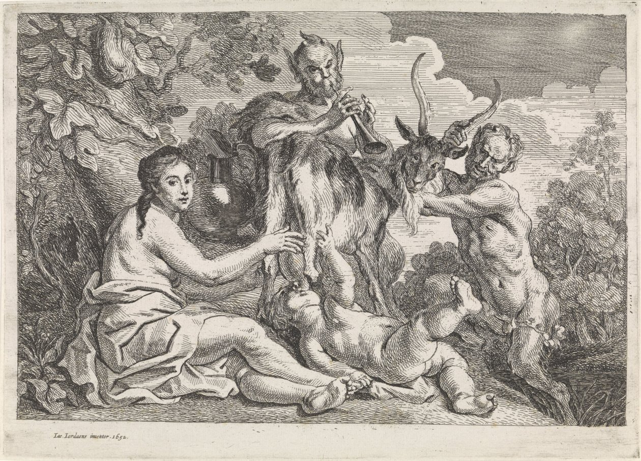 Çocuk Jüpiter, keçi Amalthea tarafından beslenir. by Jacques Jordaens