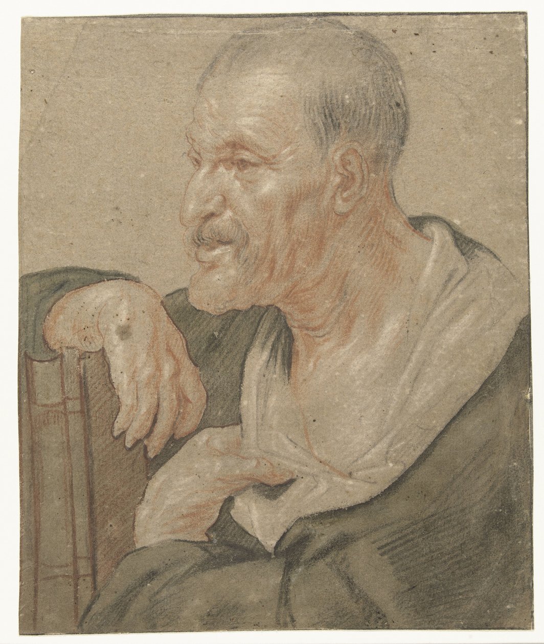 Bir müjdecinin omuz parçası, solda by Jacques Jordaens