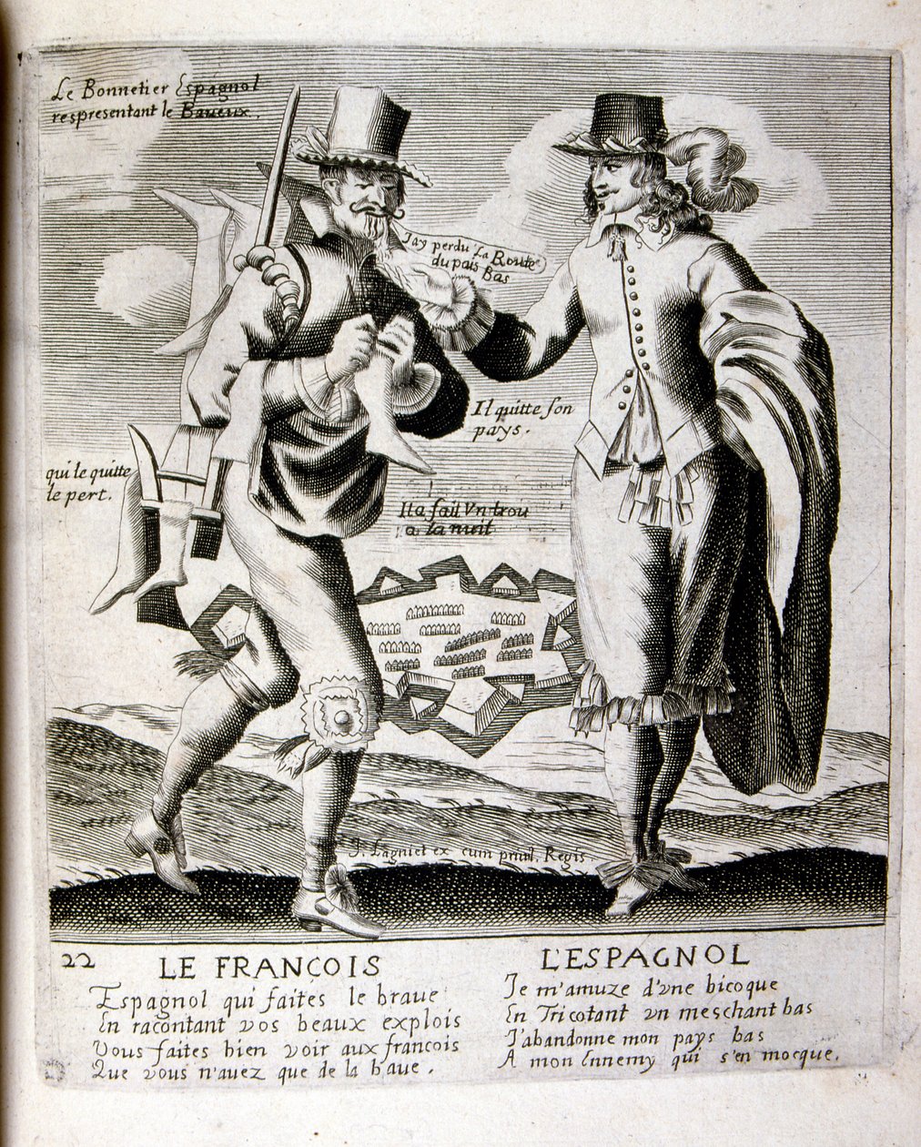 17. yüzyıla ait bir atasözleri derlemesinden gravür illüstrasyon. Paris 1657-1663. Jacques Lagniet (1620-1675) tarafından. Fransız gravür sanatçısı. Kendisinden birçok sosyal eleştirel gravür ve bazen grotesk ve fantastik illüstrasyonları gibi alaycı resim by Jacques Lagniet