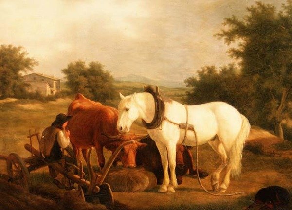 Pulluk takımı dinlenme by Jacques Laurent Agasse