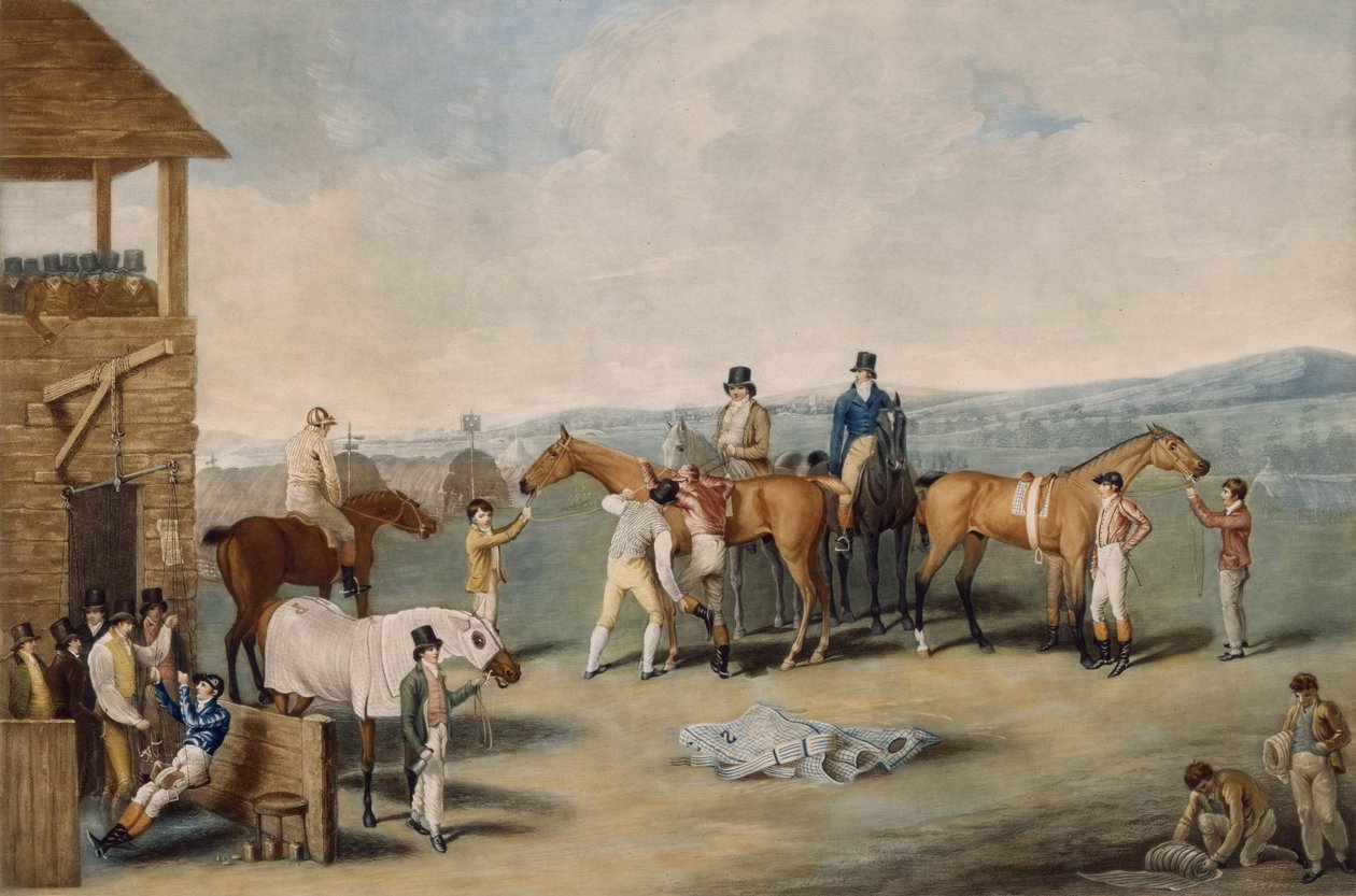 Bir Çift: Başlamaya Hazırlanıyor, Londra 20 Ocak 1803 (aquatint) by Jacques Laurent after Agasse