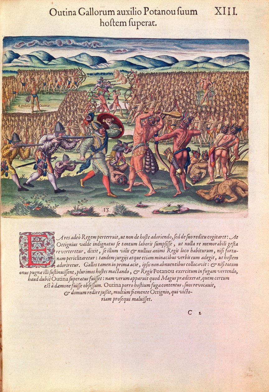 Theodore de Bry (1528-98) tarafından oyulmuş 