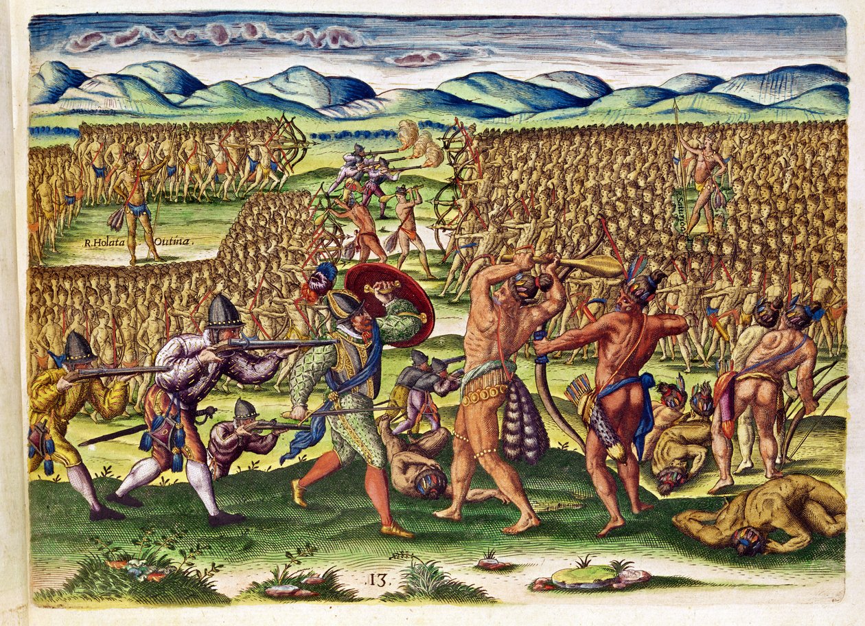 Theodore de Bry (1528-98) tarafından oyulmuş 