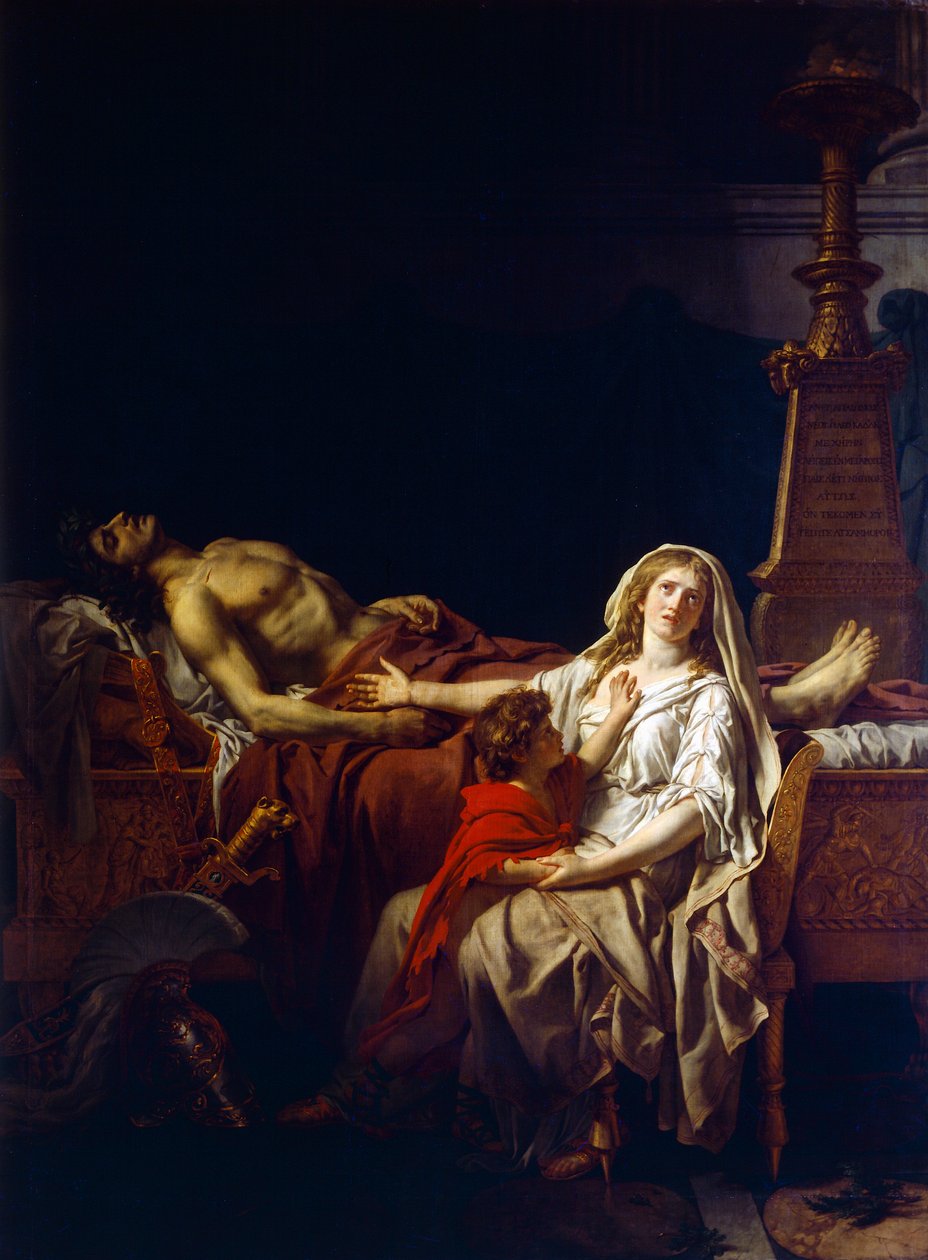 Andromache, Jacques-Louis David (1748-1825) tarafından Hector'un bedeni için yas tutuyor by Jacques Louis (studio of) David