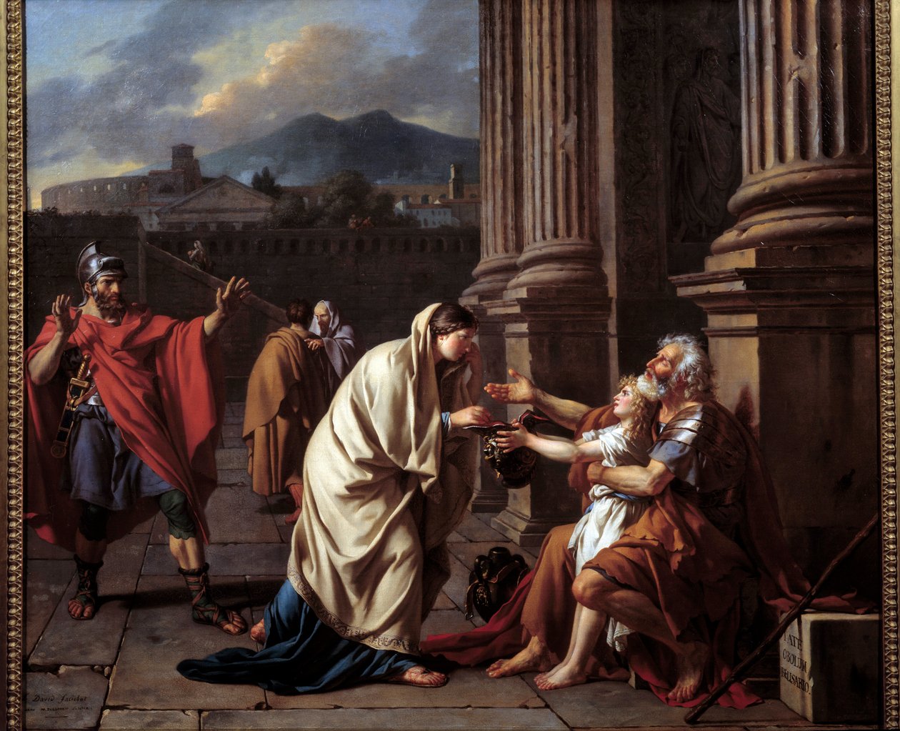 Belisaire (500-565) alumone istiyor. (Belisarios - Flavius Belisarius) Jacques Louis David tarafından yapılan boyama (1748-1825) by Jacques Louis David