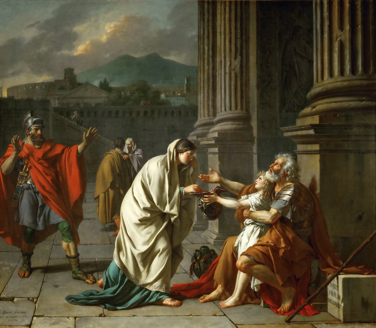 Belisarius sadaka için yalvarıyor by Jacques Louis David