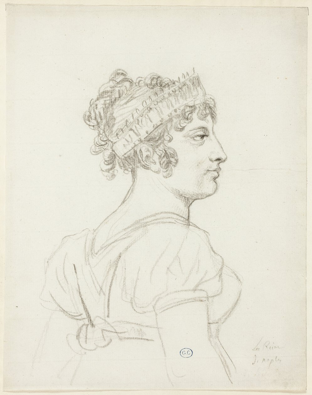 Caroline Bonaparte, Prenses Murat, Napoli Kraliçesi büstü by Jacques Louis David