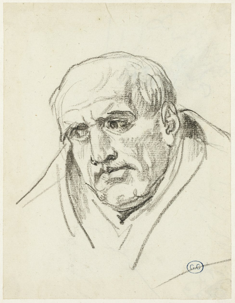 Yaşlı Bir Adamın Büstü by Jacques Louis David