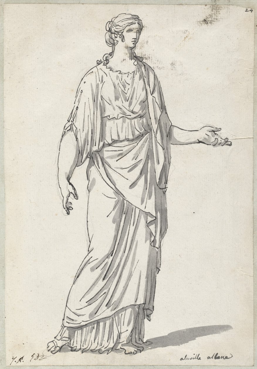 Kolunu Uzanmış Bir Kadının Klasik Heykeli by Jacques Louis David