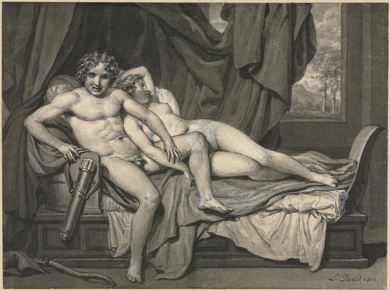 Aşk Tanrısı ve Ruh, 1813. by Jacques Louis David