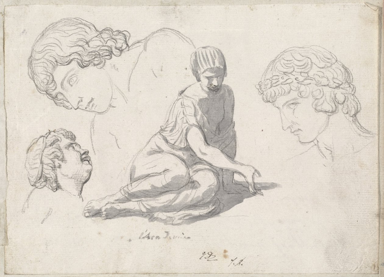 Antik Heykellerden Sonra Zar Atma ve Diğer Çalışmalar by Jacques Louis David