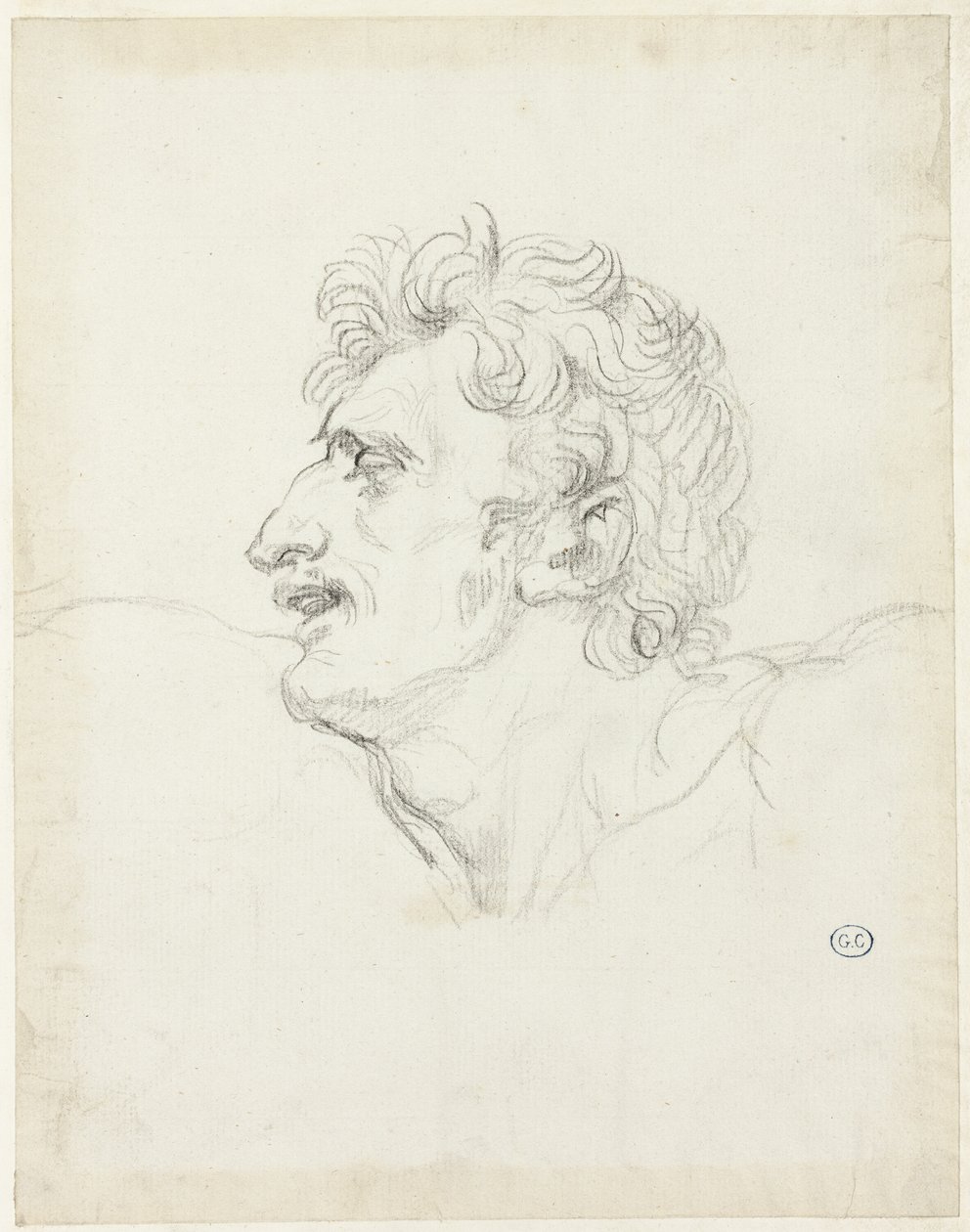 Bir Adamın Başı, Sol Profil by Jacques Louis David