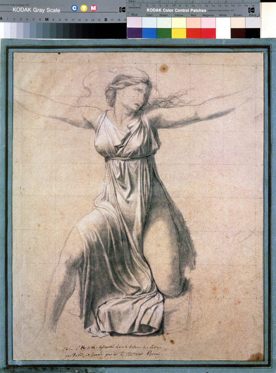 Hersilia (Hersilie)"": Sabinlerin kralı Romulus ve Tatius arasında araya giren Sabinlerden birinin temsili. "Les sabines" resmi için çalışma Jacques Louis David (1748-1825) 1795-1798 Moskova tarafından çizim. Puşkin Güzel Sanatlar Müzesi by Jacques Louis David