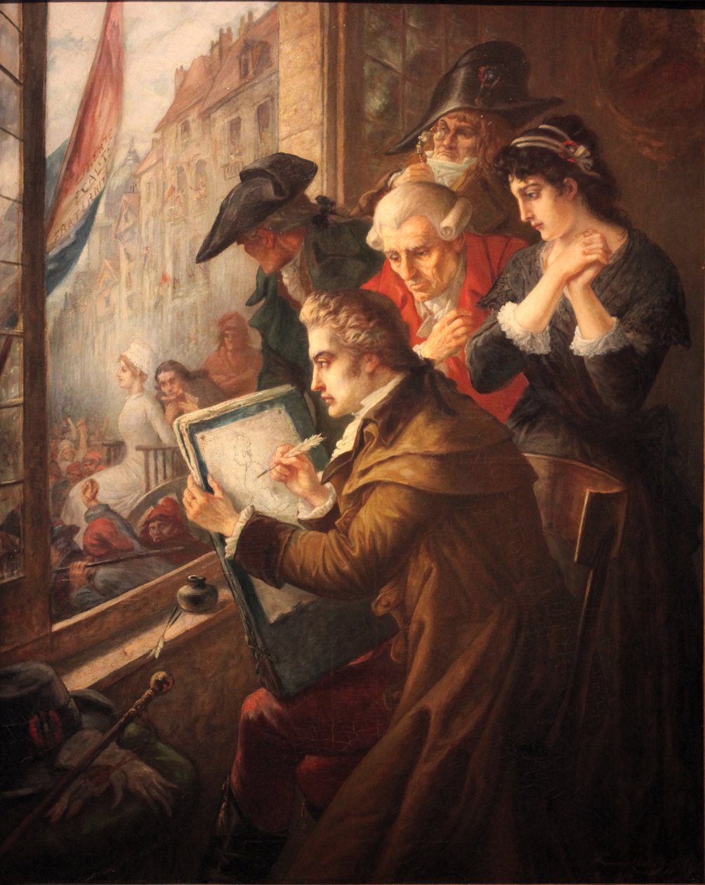 JL David idama giderken Marie Antoinette'i çiziyor by Jacques Louis David