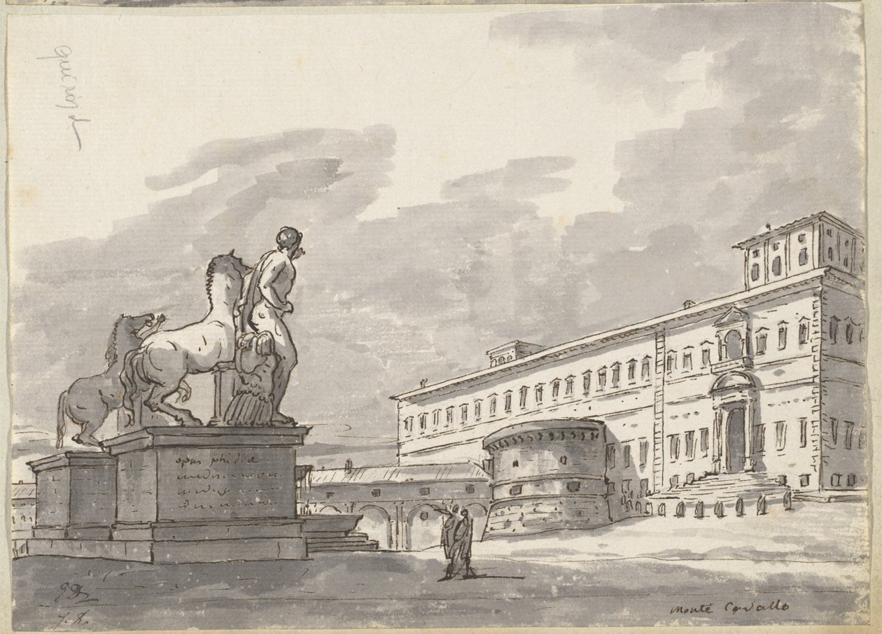 At Terbiyecileri ile Monte Cavallo by Jacques Louis David