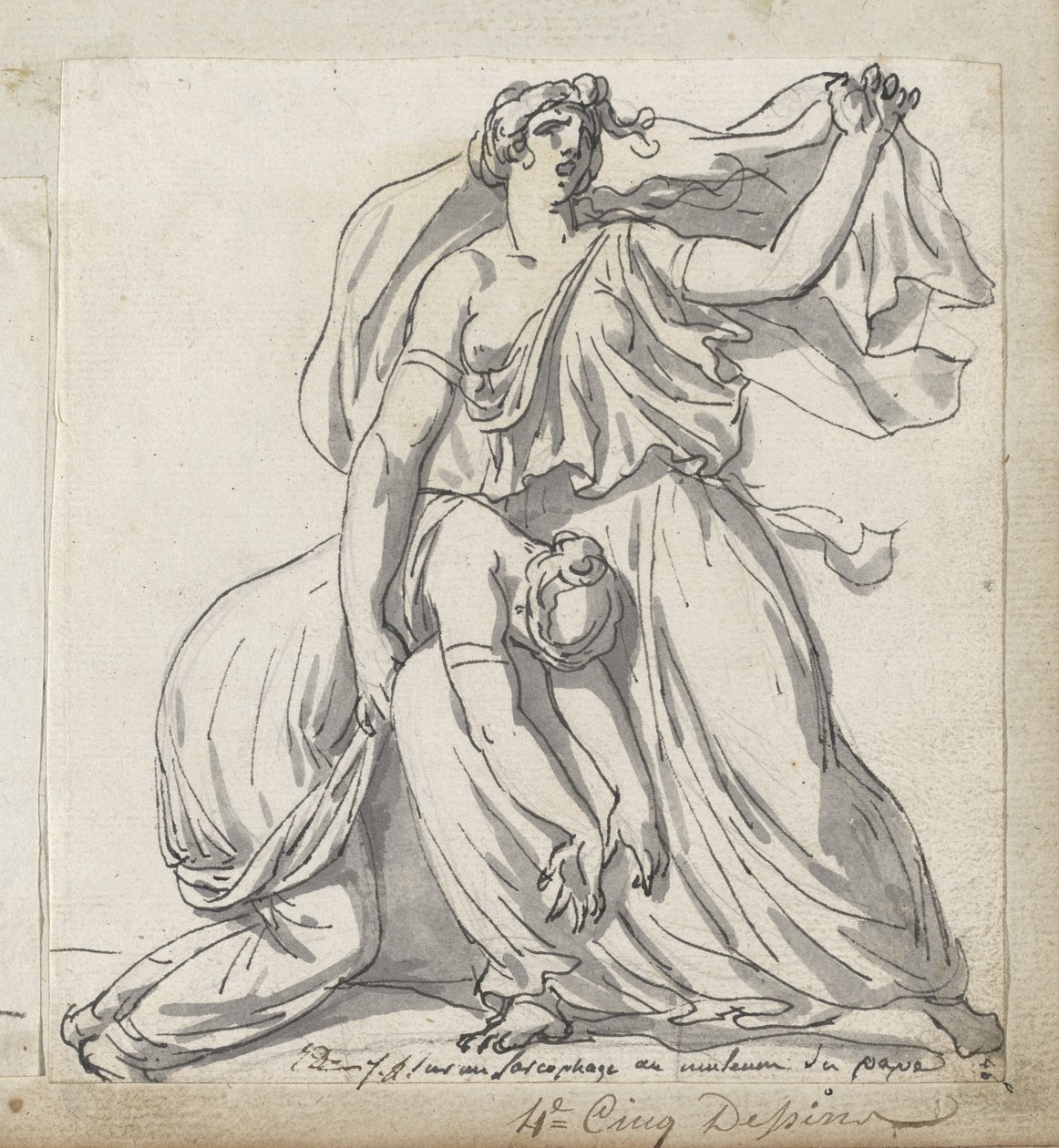 Niobe ve kızı by Jacques Louis David