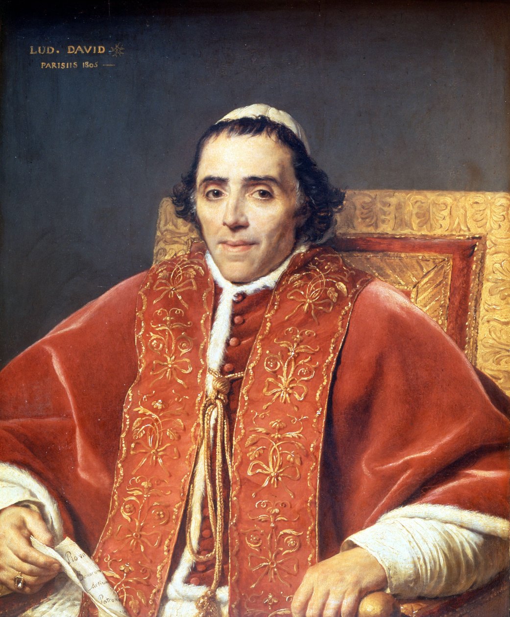 Pius VII (1742 - 1823). Jacques Louis David (1748-1825) tarafından yapılan boyama. Louvre müzesi. Paris by Jacques Louis David