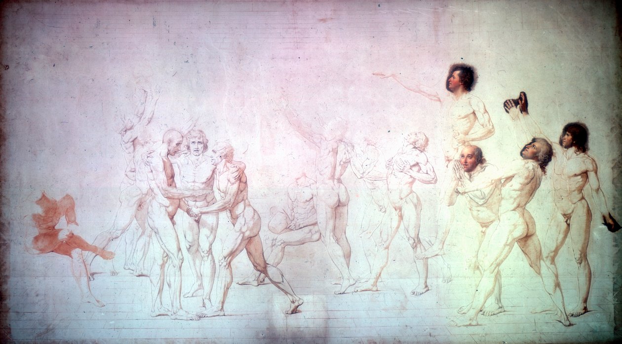 Tenis Kortunda Yemin, 1791. by Jacques Louis David