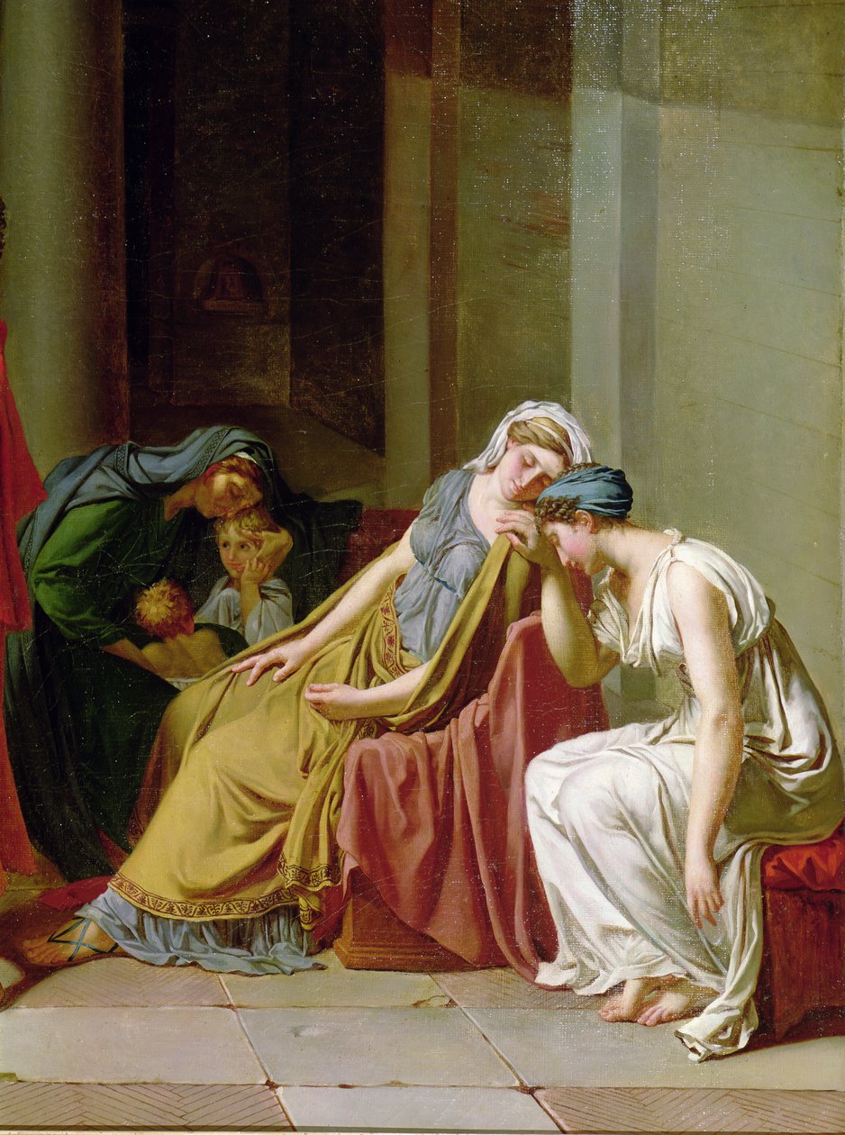 Sağdaki bir grup kadının Horatii Yemini detayı, tuval üzerine yağlı boya c.1783 by Jacques Louis David