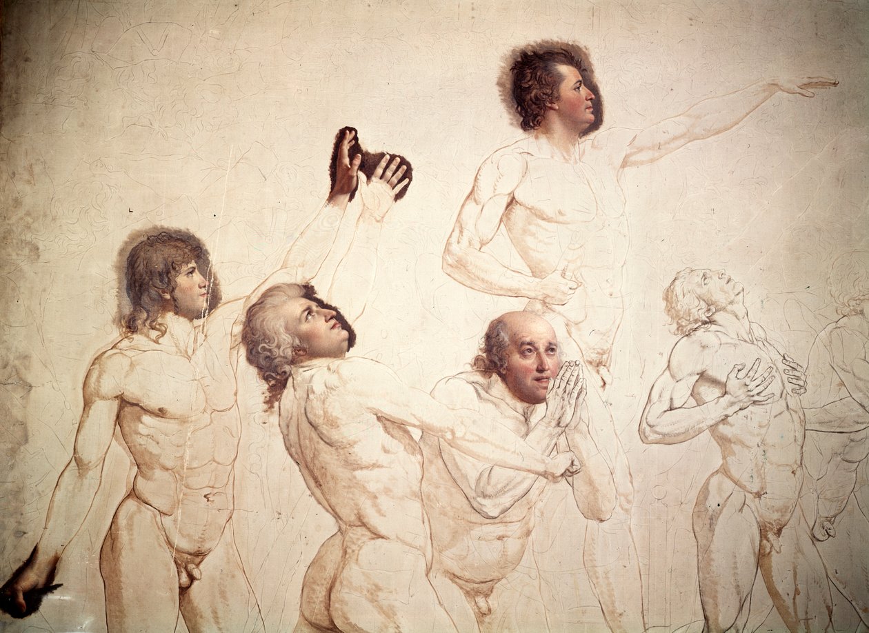 Tenis Kortunun Yemini bitmemiş, detay, 1791-1792 by Jacques Louis David